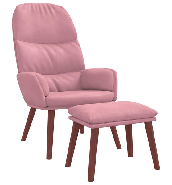 Relaxsessel mit Hocker Rosa Samt