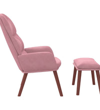 Relaxsessel mit Hocker Rosa Samt