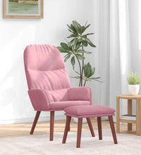 Relaxsessel mit Hocker Rosa Samt