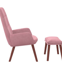 Relaxsessel mit Hocker Rosa Samt