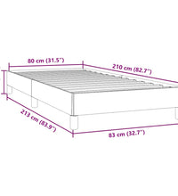 Boxspringbett ohne Matratze Dunkelgrau 80x210 cm Samt