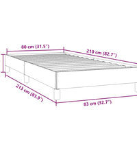 Boxspringbett ohne Matratze Schwarz 80x210 cm Samt