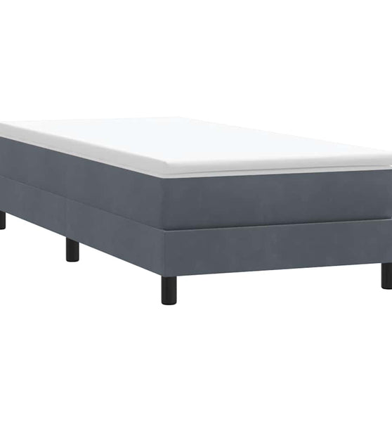 Boxspringbett ohne Matratze Dunkelgrau 90x210 cm Samt