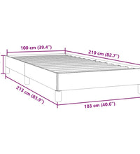 Boxspringbett ohne Matratze Hellgrau 100x210 cm Samt