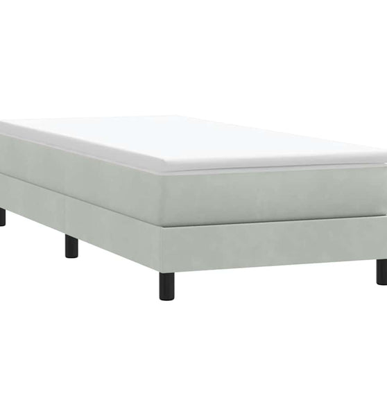 Boxspringbett ohne Matratze Hellgrau 100x210 cm Samt