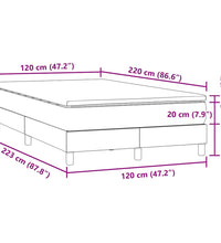 Boxspringbett mit Matratze Hellgrau 120x220 cm Samt