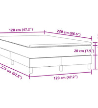 Boxspringbett mit Matratze Dunkelblau 120x220 cm Samt