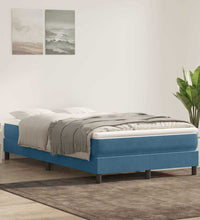 Boxspringbett mit Matratze Dunkelblau 120x220 cm Samt