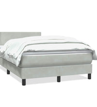 Boxspringbett mit Matratze Hellgrau 120x220 cm Samt