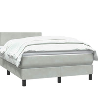Boxspringbett mit Matratze Hellgrau 120x220 cm Samt