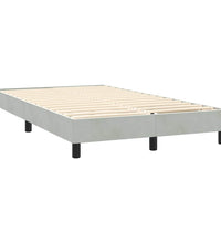Boxspringbett mit Matratze Hellgrau 120x220 cm Samt