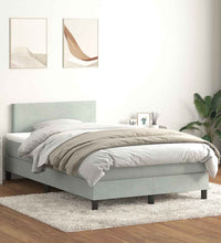 Boxspringbett mit Matratze Hellgrau 120x220 cm Samt