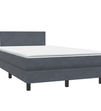 Boxspringbett mit Matratze Dunkelgrau 120x220 cm Samt