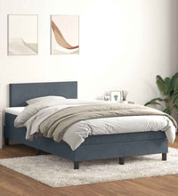 Boxspringbett mit Matratze Dunkelgrau 120x220 cm Samt