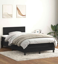 Boxspringbett mit Matratze Schwarz 120x220 cm Samt