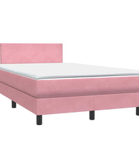 Boxspringbett mit Matratze Rosa 120x220 cm Samt