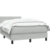 Boxspringbett mit Matratze Hellgrau 120x220 cm Samt