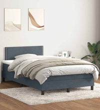 Boxspringbett mit Matratze Dunkelgrau 120x220 cm Samt