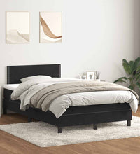 Boxspringbett mit Matratze Schwarz 120x220 cm Samt