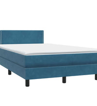 Boxspringbett mit Matratze Dunkelblau 120x220 cm Samt