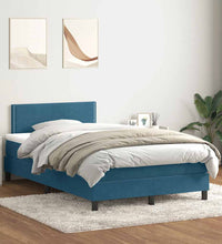 Boxspringbett mit Matratze Dunkelblau 120x220 cm Samt