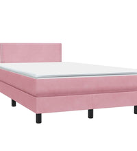 Boxspringbett mit Matratze Rosa 120x220 cm Samt