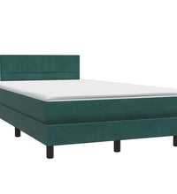 Boxspringbett mit Matratze Dunkelgrün 120x220 cm Samt