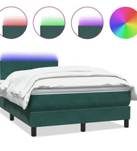 Boxspringbett mit Matratze Dunkelgrün 120x220 cm Samt