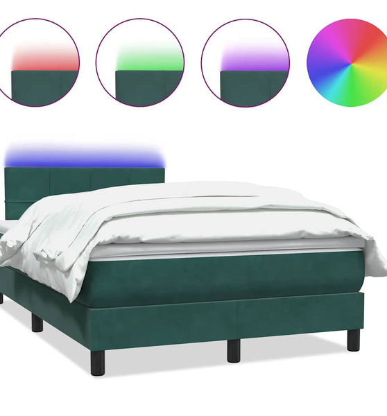 Boxspringbett mit Matratze Dunkelgrün 120x220 cm Samt