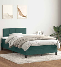 Boxspringbett mit Matratze Dunkelgrün 120x220 cm Samt