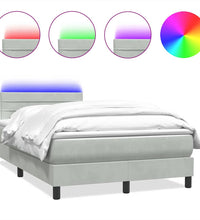 Boxspringbett mit Matratze Hellgrau 120x220 cm Samt