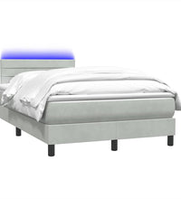 Boxspringbett mit Matratze Hellgrau 120x220 cm Samt