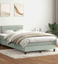 Boxspringbett mit Matratze Hellgrau 120x220 cm Samt