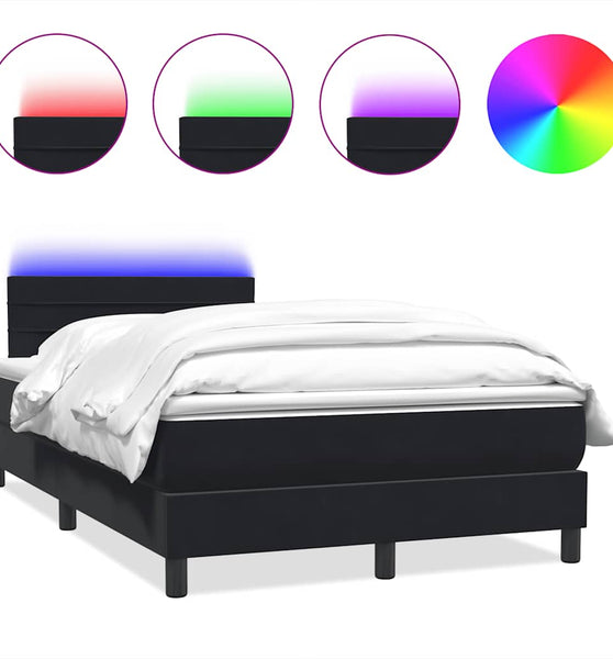 Boxspringbett mit Matratze Schwarz 120x220 cm Samt