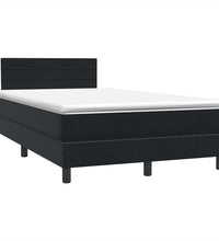 Boxspringbett mit Matratze Schwarz 120x220 cm Samt