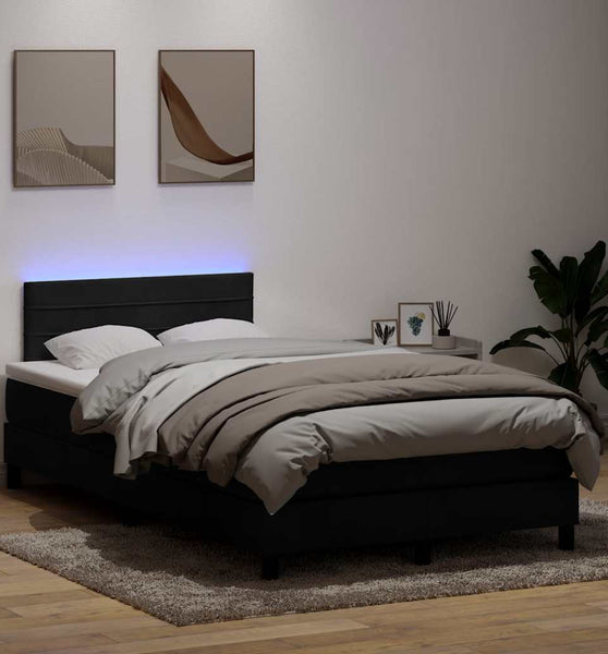Boxspringbett mit Matratze Schwarz 120x220 cm Samt