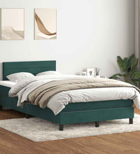Boxspringbett mit Matratze Dunkelgrün 120x220 cm Samt