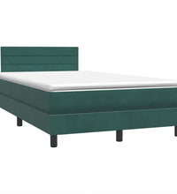 Boxspringbett mit Matratze Dunkelgrün 120x220 cm Samt