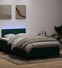 Boxspringbett mit Matratze Dunkelgrün 120x220 cm Samt