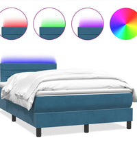 Boxspringbett mit Matratze Dunkelblau 120x220 cm Samt