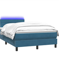 Boxspringbett mit Matratze Dunkelblau 120x220 cm Samt