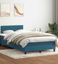 Boxspringbett mit Matratze Dunkelblau 120x220 cm Samt
