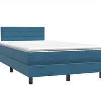 Boxspringbett mit Matratze Dunkelblau 120x220 cm Samt
