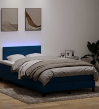 Boxspringbett mit Matratze Dunkelblau 120x220 cm Samt