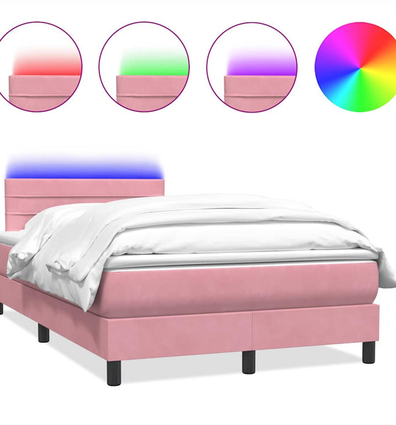 Boxspringbett mit Matratze Rosa 120x220 cm Samt