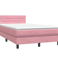 Boxspringbett mit Matratze Rosa 120x220 cm Samt