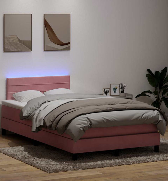 Boxspringbett mit Matratze Rosa 120x220 cm Samt
