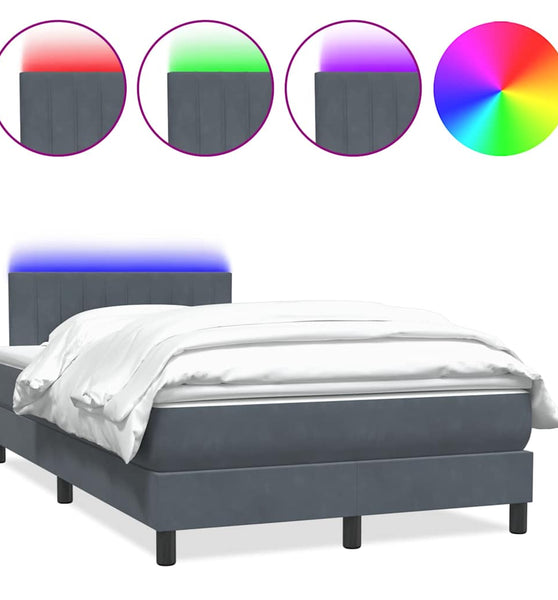 Boxspringbett mit Matratze Hellgrau 120x220 cm Samt