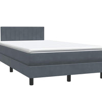 Boxspringbett mit Matratze Hellgrau 120x220 cm Samt