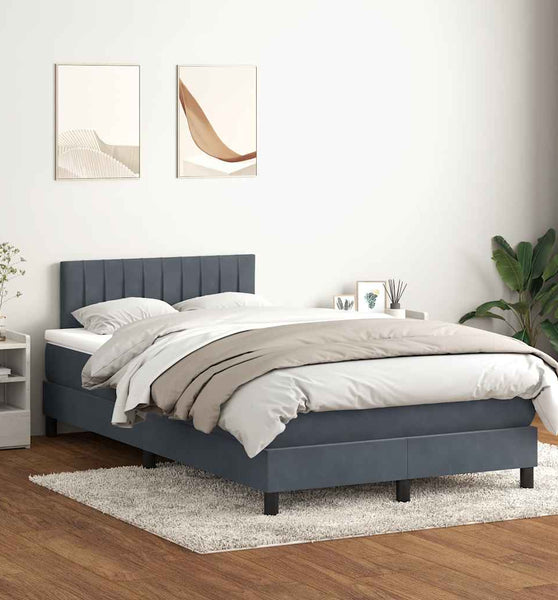 Boxspringbett mit Matratze Hellgrau 120x220 cm Samt